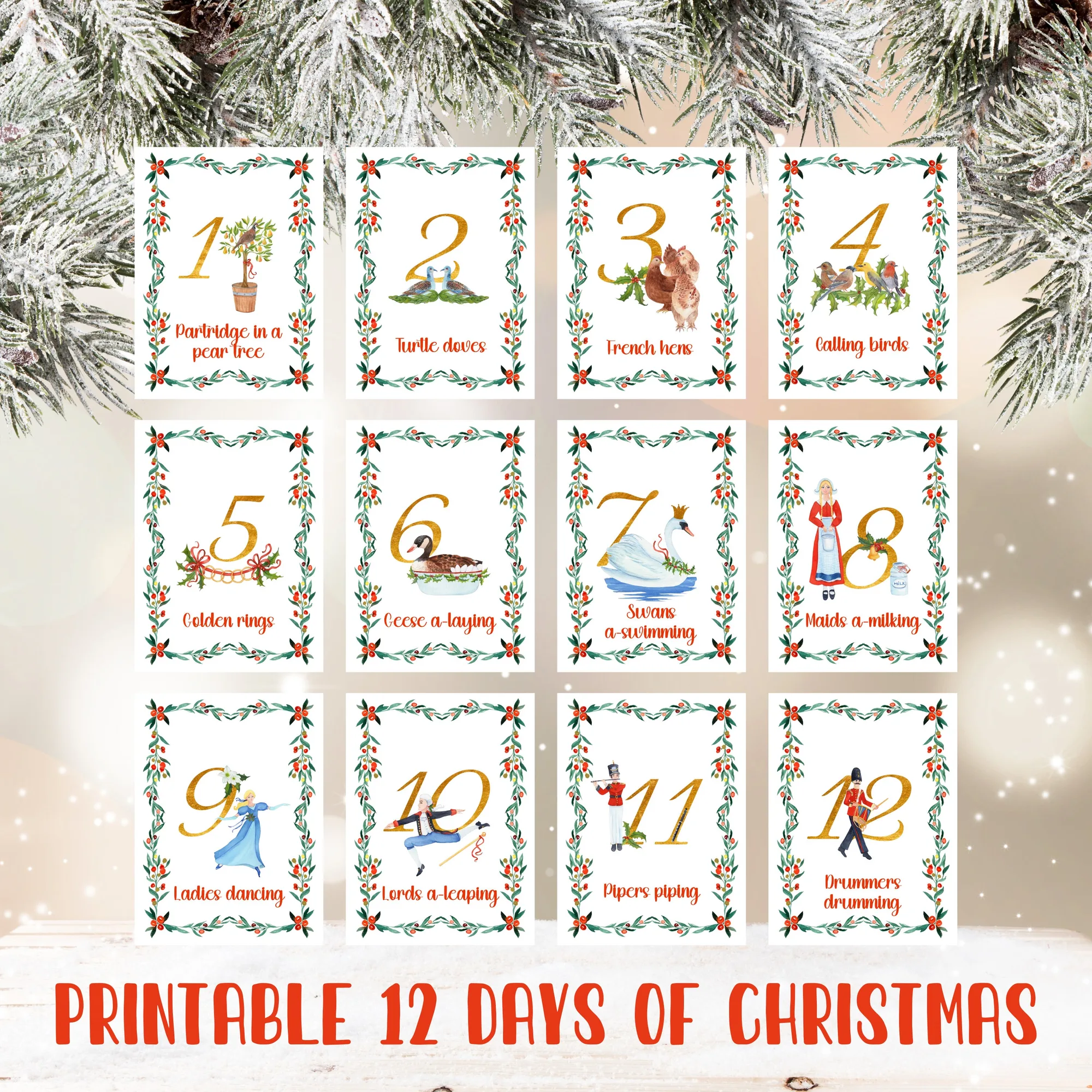 12 days of christmas list printable page 4