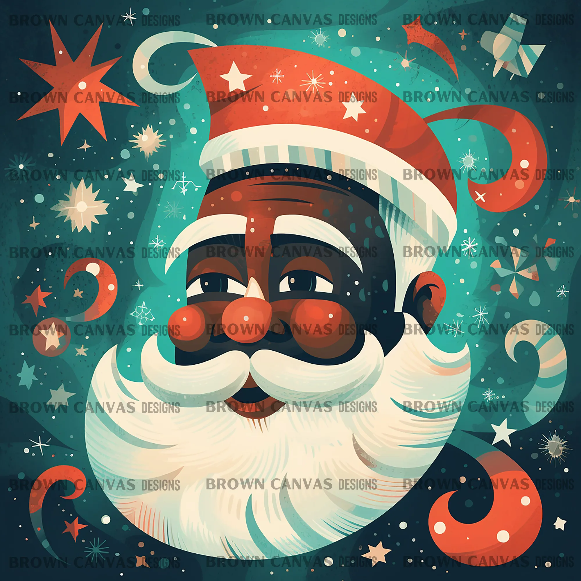 Santa in black colors
