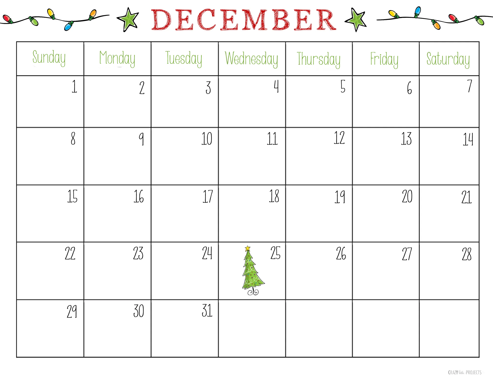 christmas planner with dates