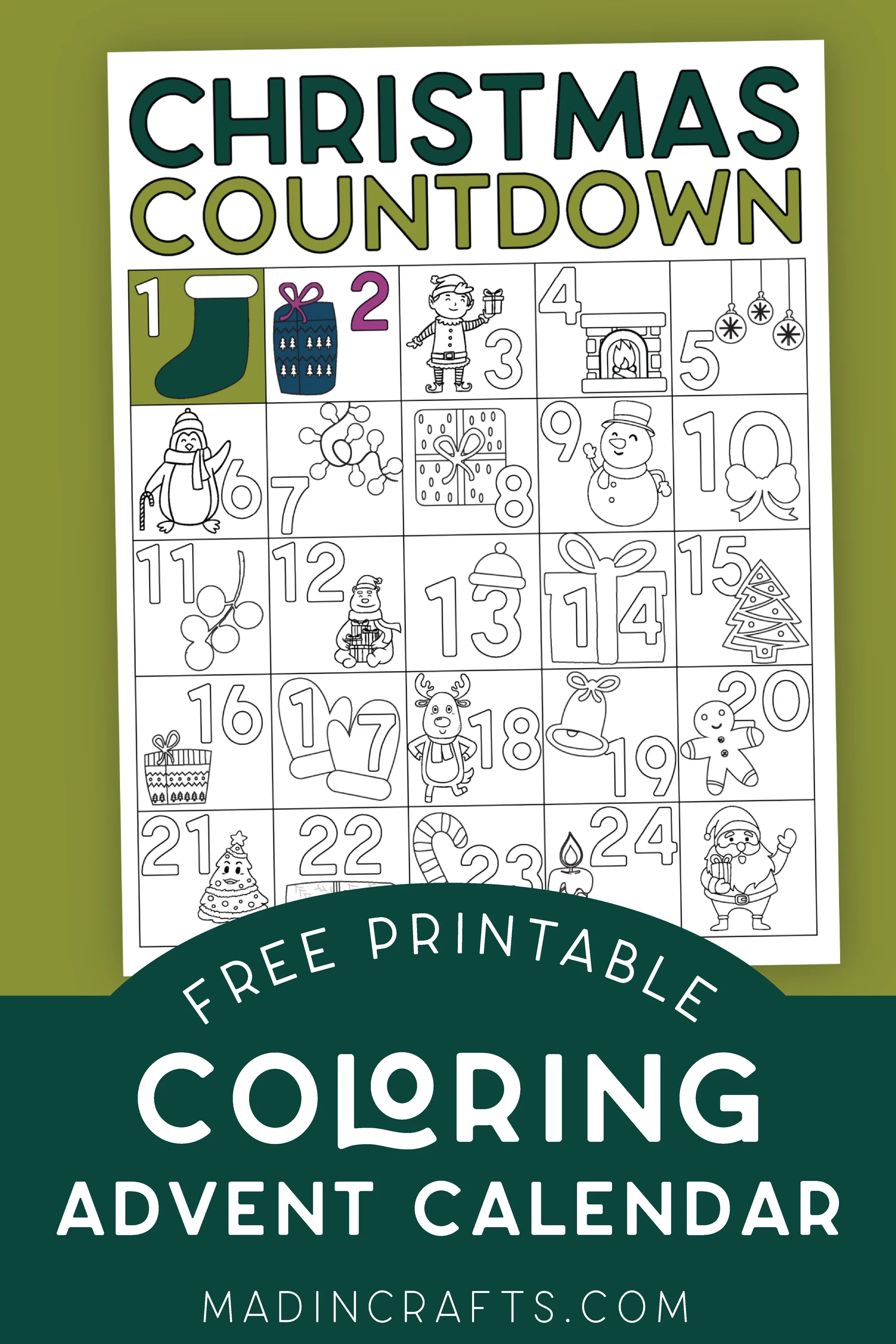 a coloring calendar for kids
