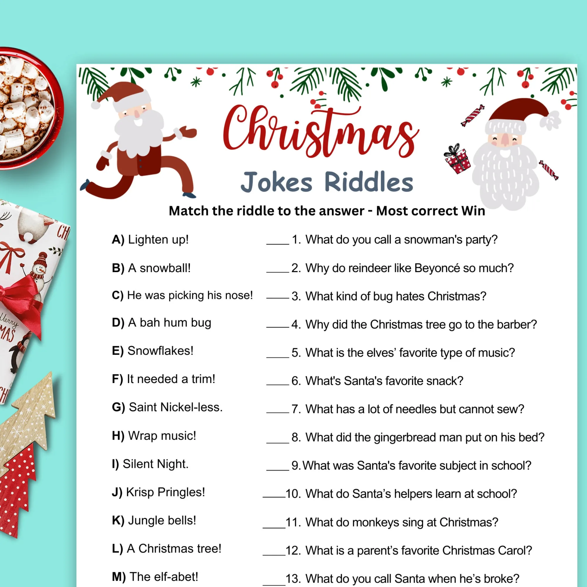 funniest xmas joke - Jokes Printable Christmas Riddles With Answers Riddles With Answers
