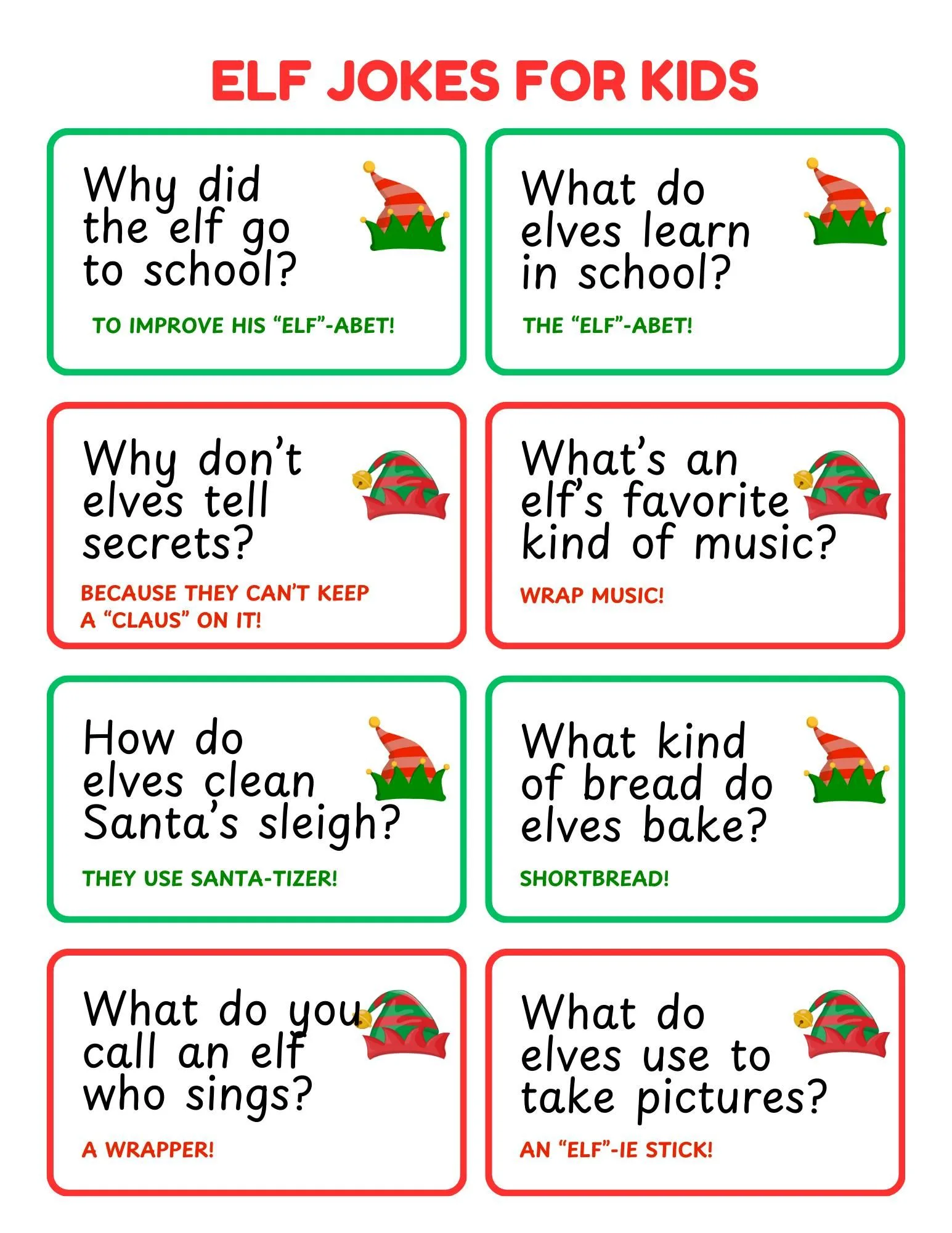 funny childrens christmas jokes printable page 7