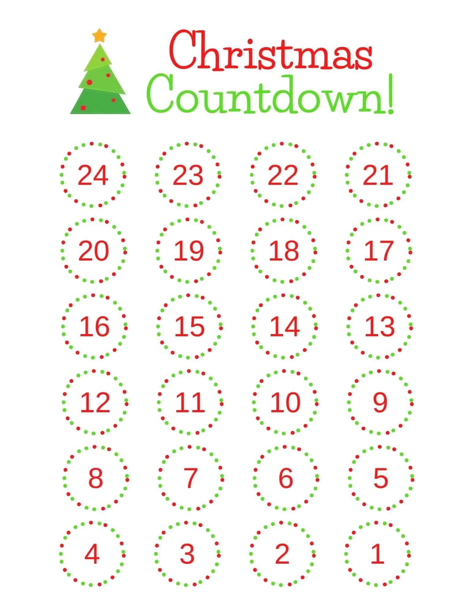 calendar for Christmas planning