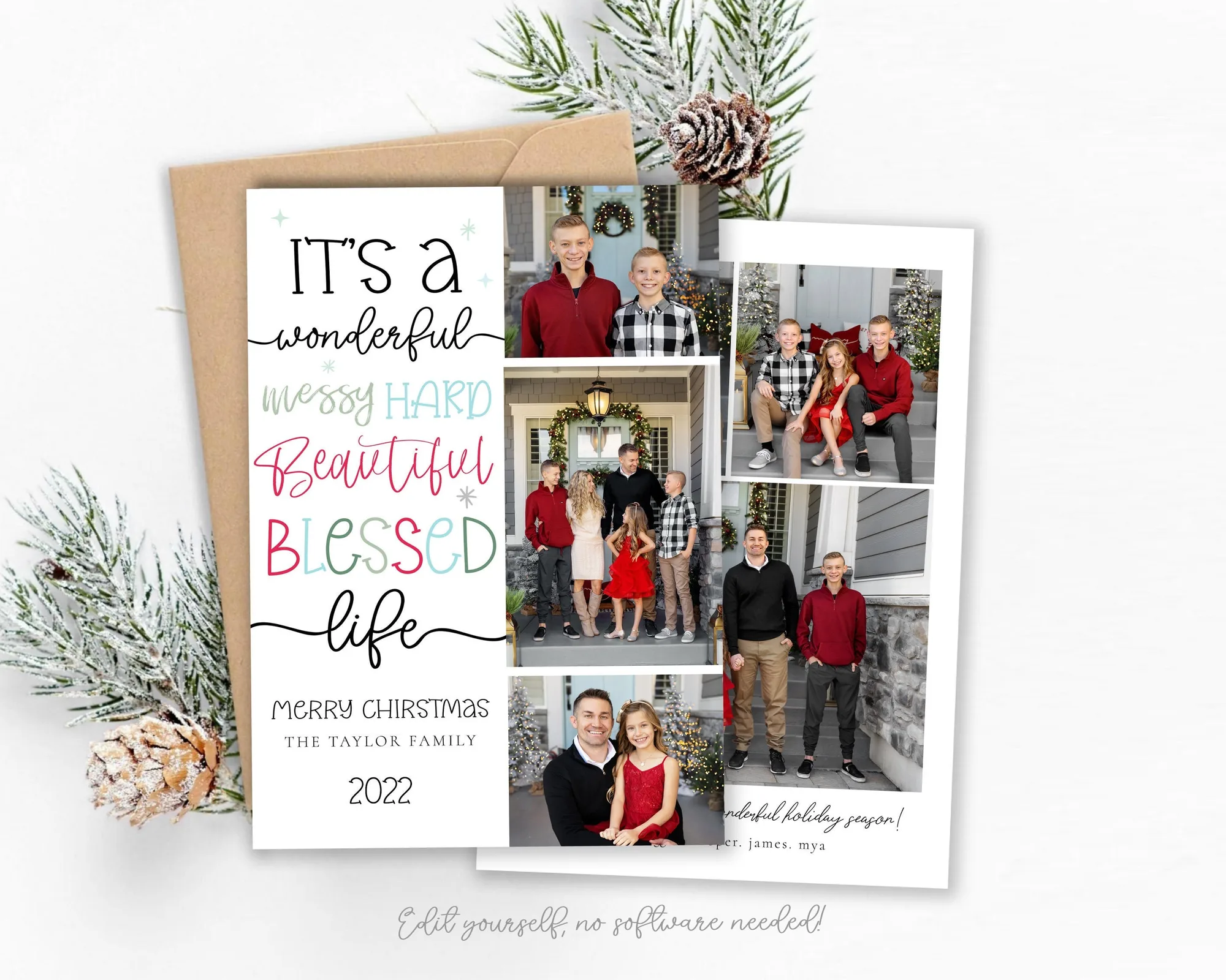 family photo card template