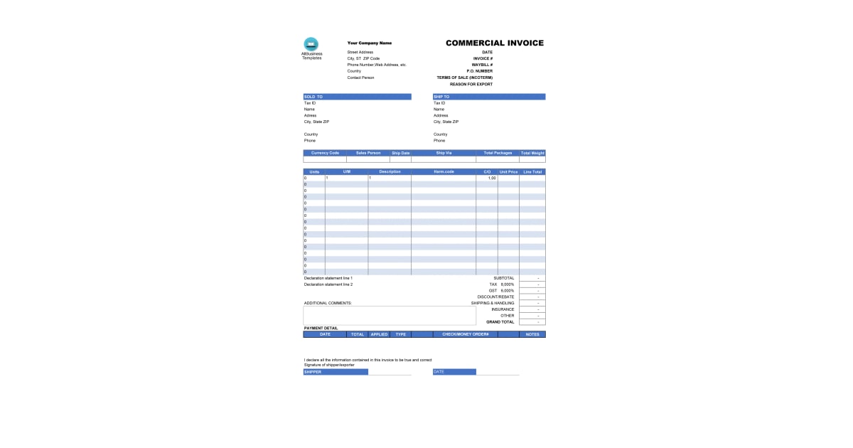 31 Handy Invoice Excel Template Ideas for Small Businesses