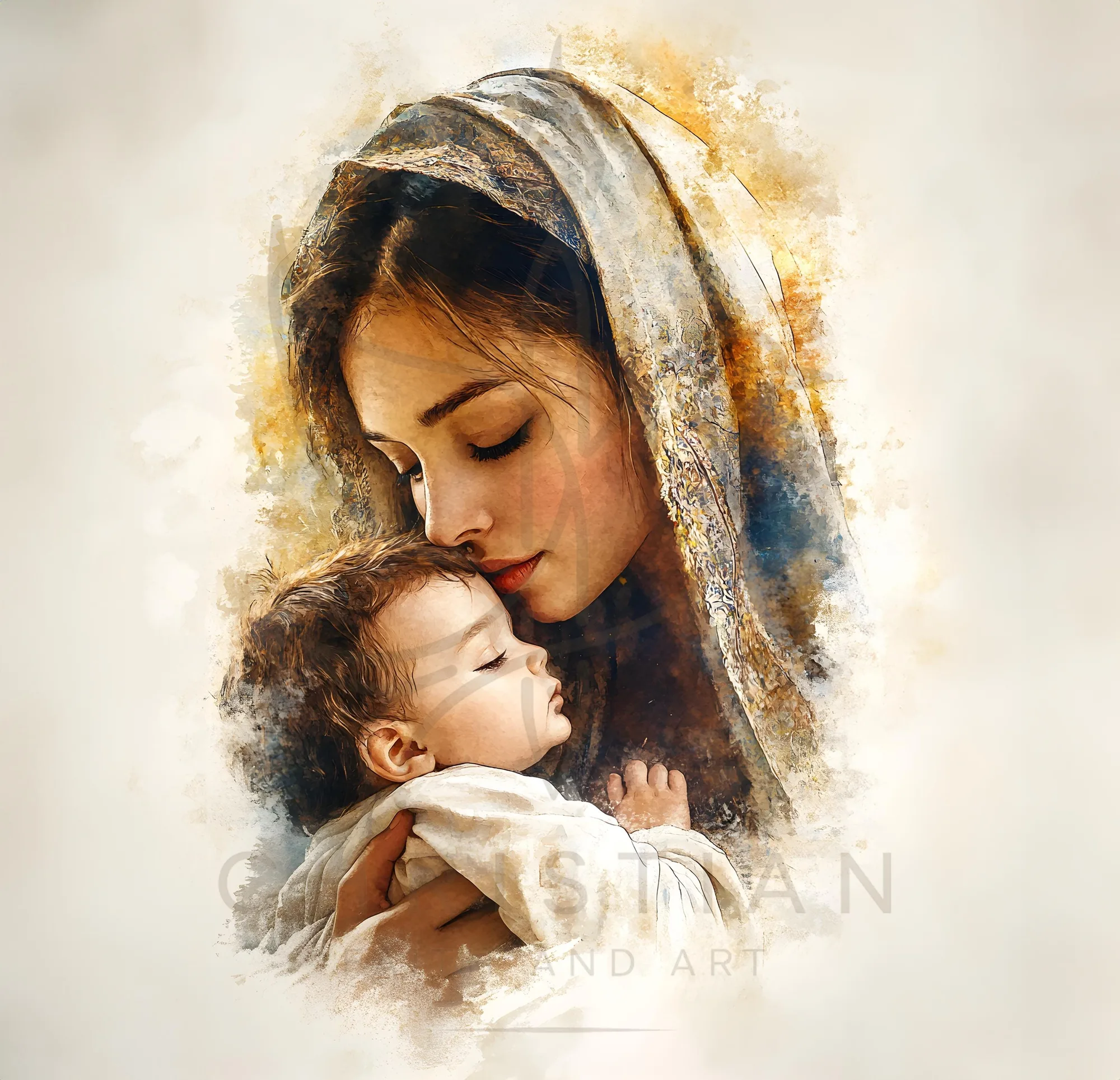 Mary and Jesus painting