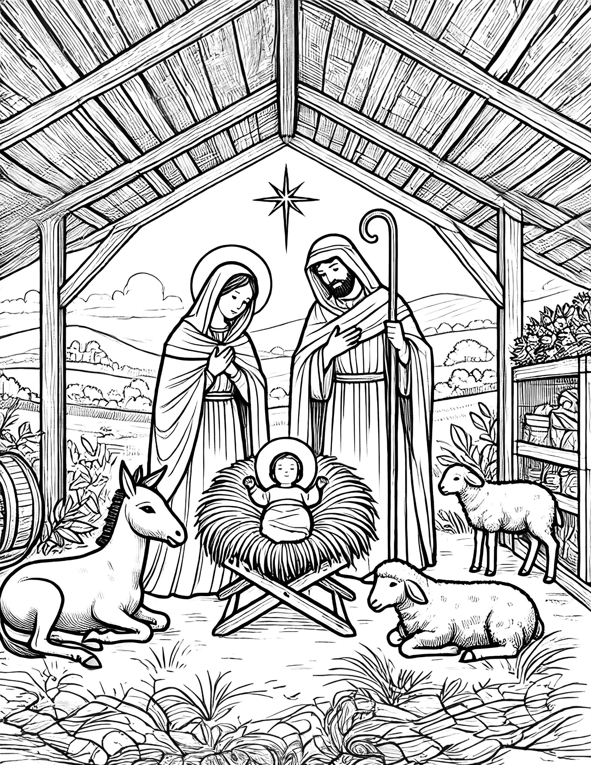 mary and joseph coloring