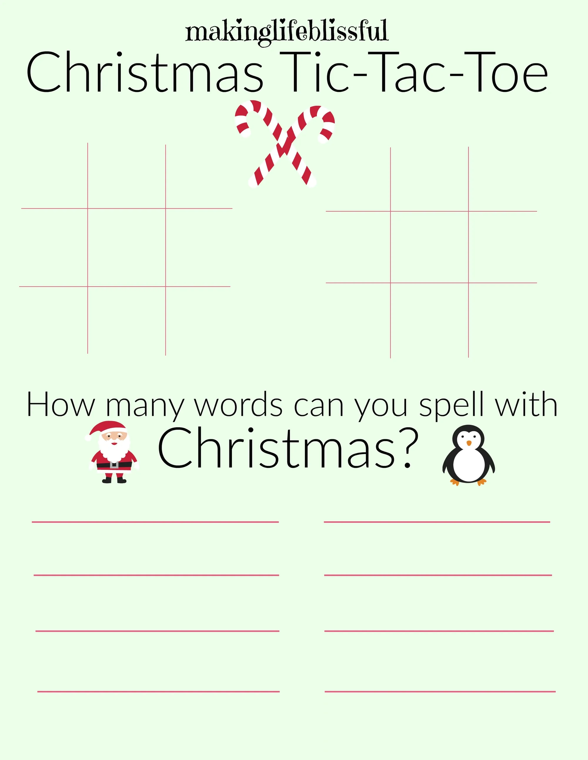 spelling for christmas printable page 2