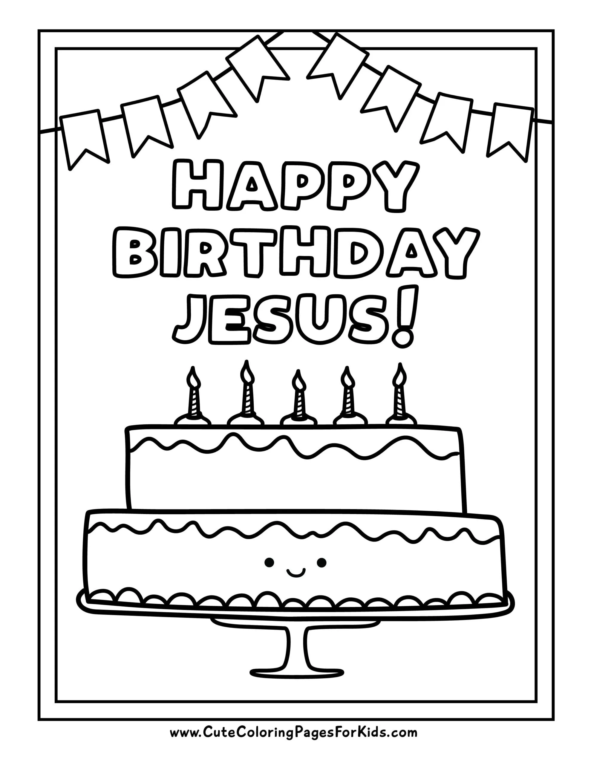 when is real jesus birthday - Happy Birthday Jesus Coloring Page