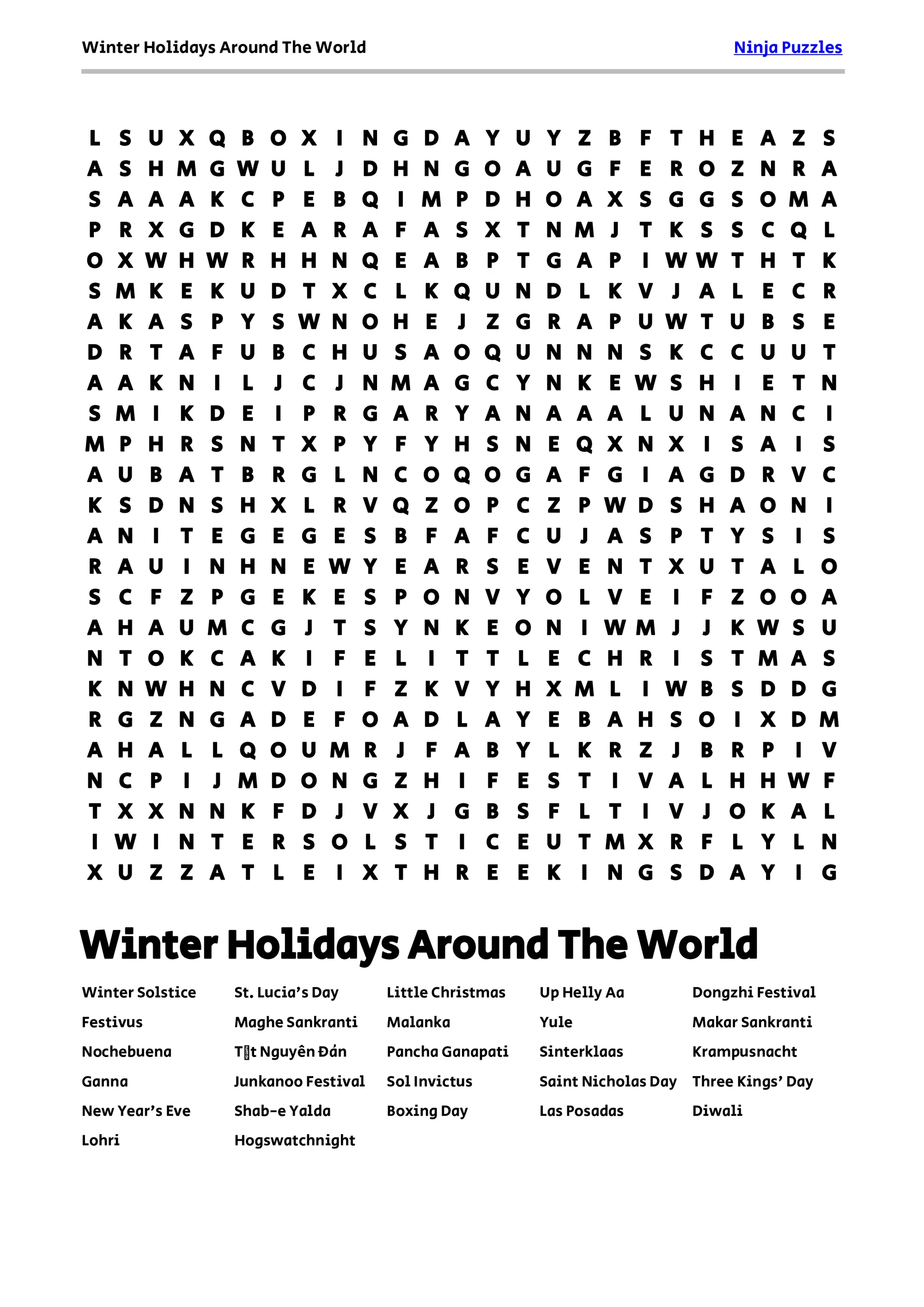 word search puzzle printable