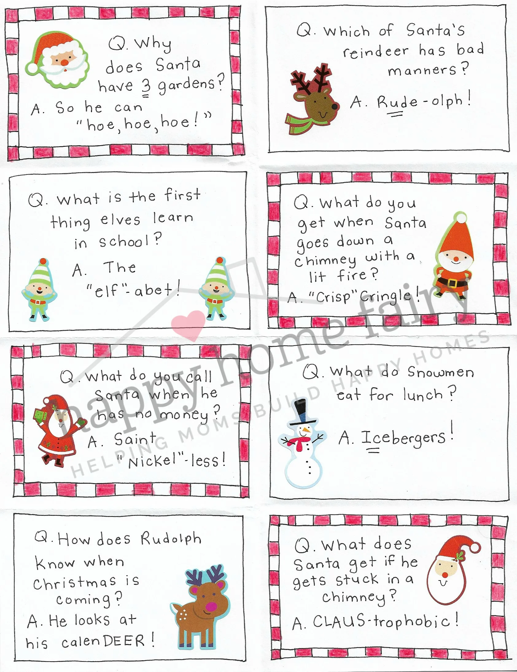 xmas humor jokes - Christmas Jokes Printable Printable Sight Words List